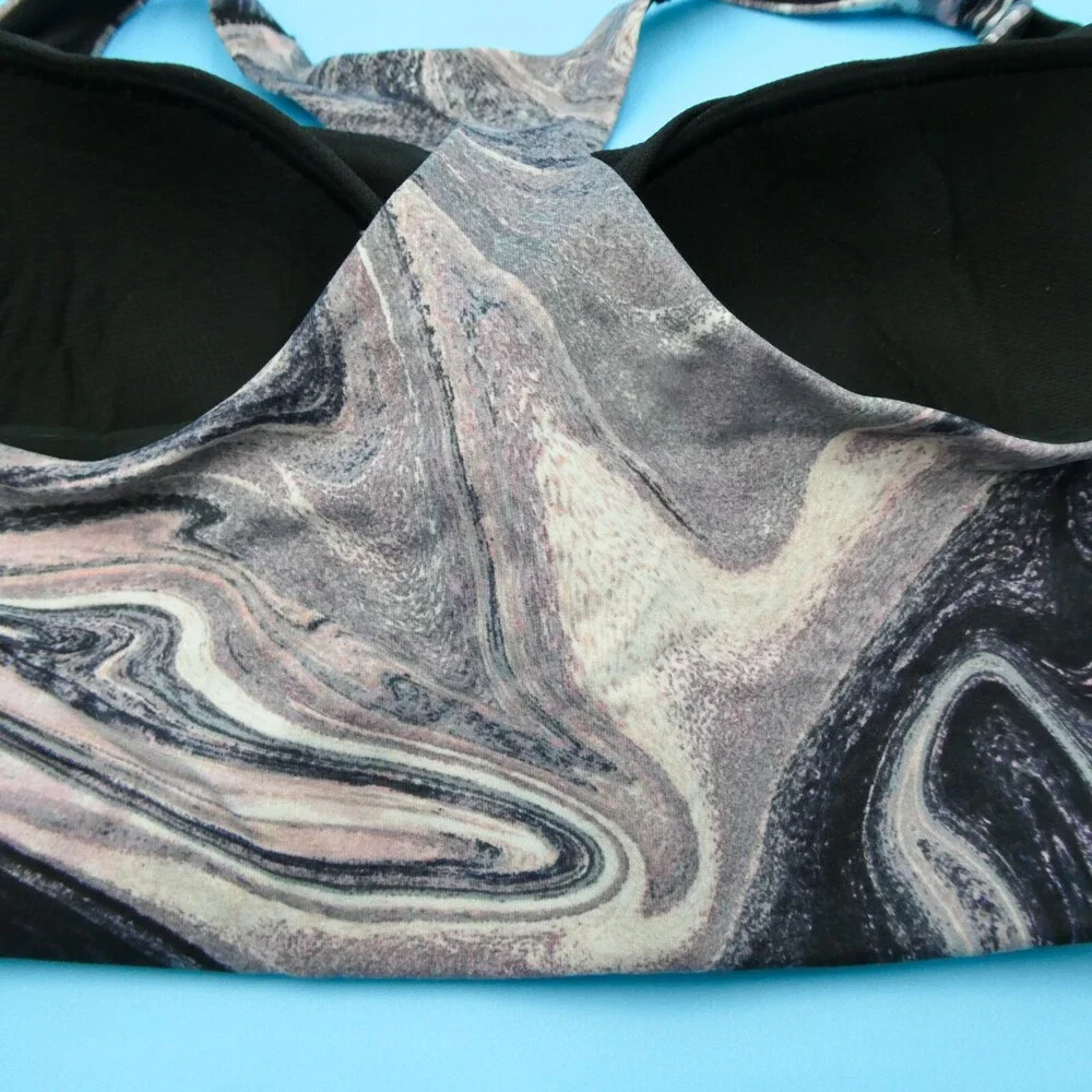 Victorias Secret Sports Bra 36DD‎ Multi Printed Square Neck Lightweight Pullover